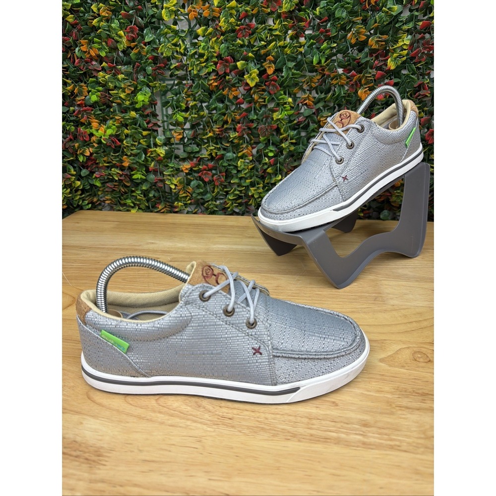 Twisted X Hooey‎ Shoes Loper Casual Boat Sneakers WHYC009 Gray Silver Women's 7